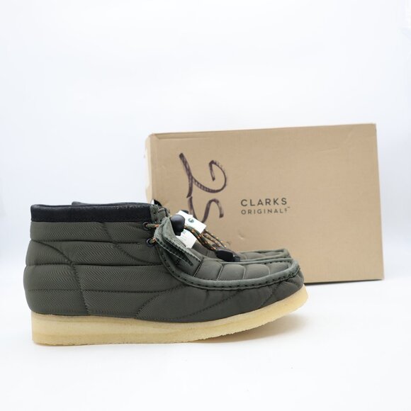 NWB Clarks Original Wallabee Khaki Quilted Boot Men's 11 M Casual Crepe Sole - Picture 1 of 10